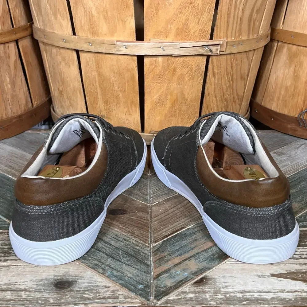 St. John's Bay Bryce Gray Denim Faux Lace Casual Slip-On Sneakers Mens Size 13